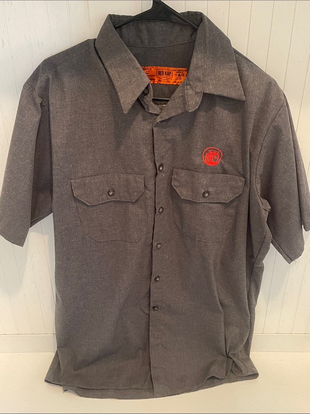 Red Kap New Belgium Brewing Work Shirt Gray Button Front Short Sleeve Men’s XL